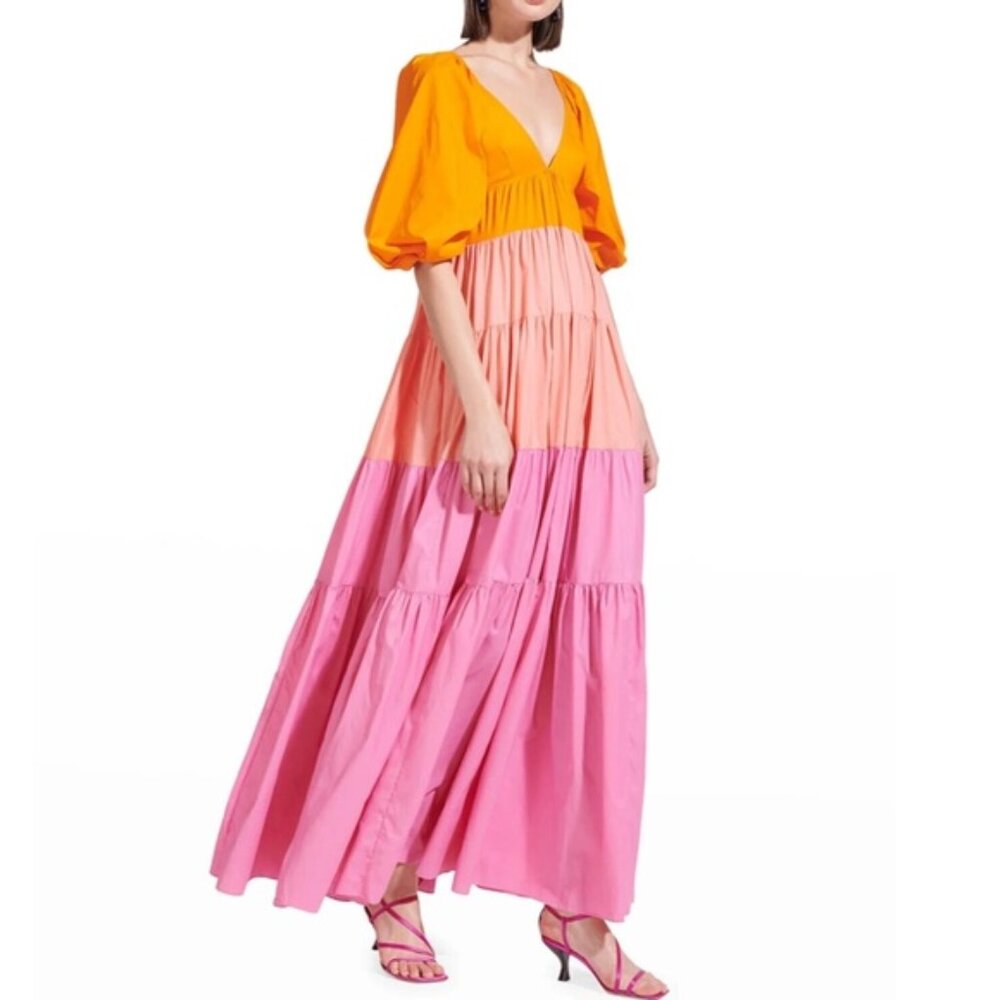 STAUD Meadow Color Blocked Maxi Dress Size Medium